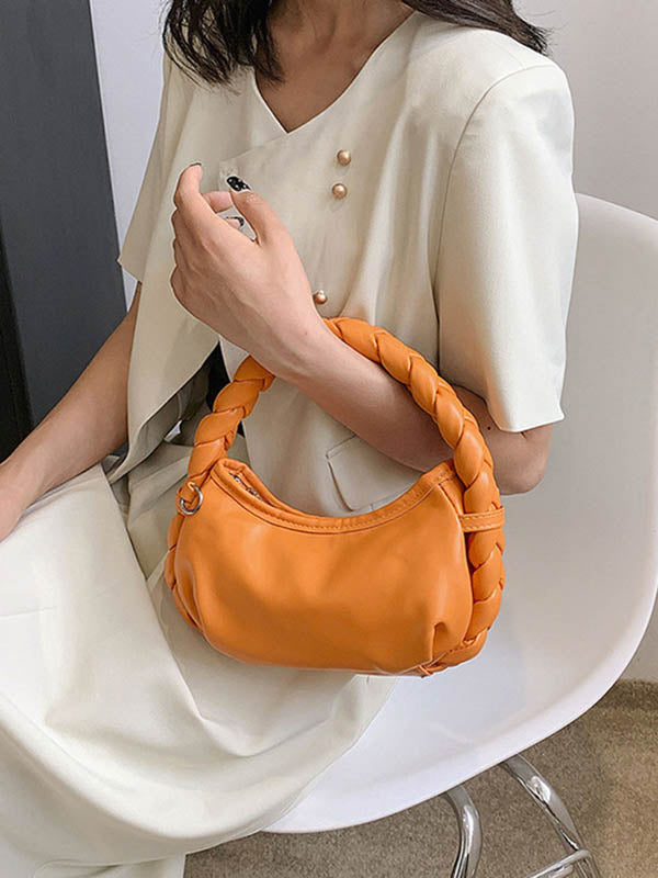 Pleated Split-Joint Woven Handbags Crossbody Bags Bags