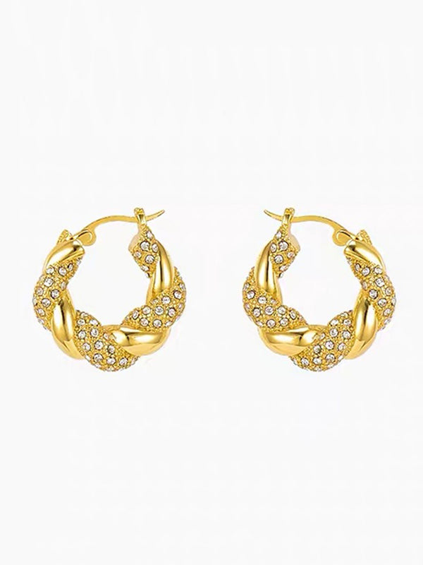 Geometric Rhine Stones Earrings Accessories