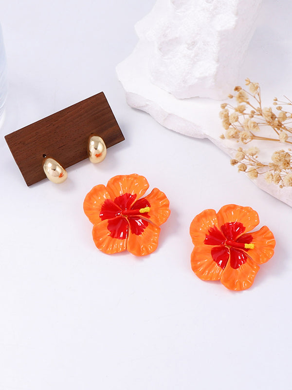 Flower Shape Earrings Accessories + Rings Accessories