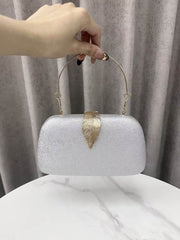 Chains Leaves Shape Lock Pleated Evening Bags & Clutches Crossbody Bags