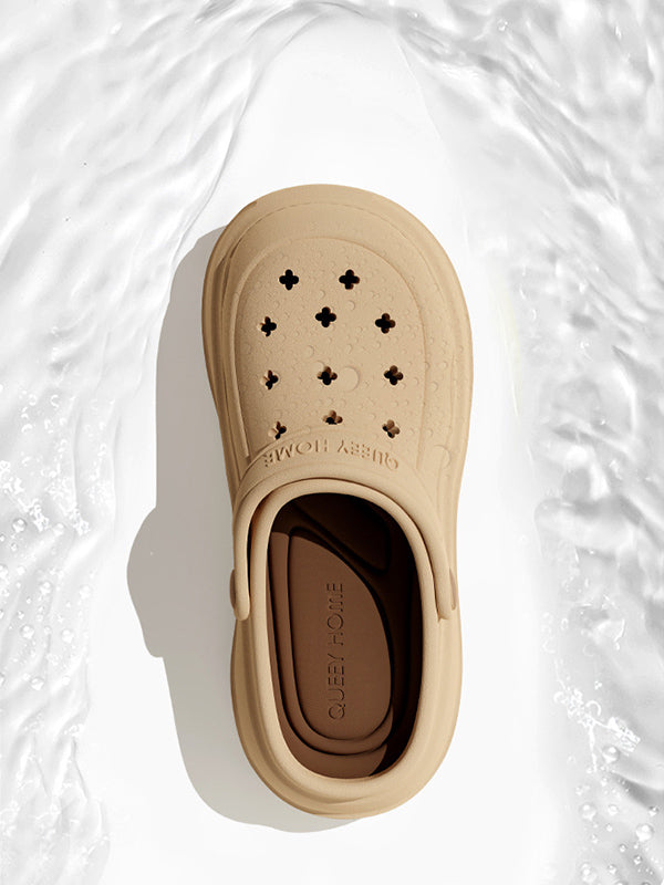 Hollow Round Cut Sandals Platform Shoes Crocs