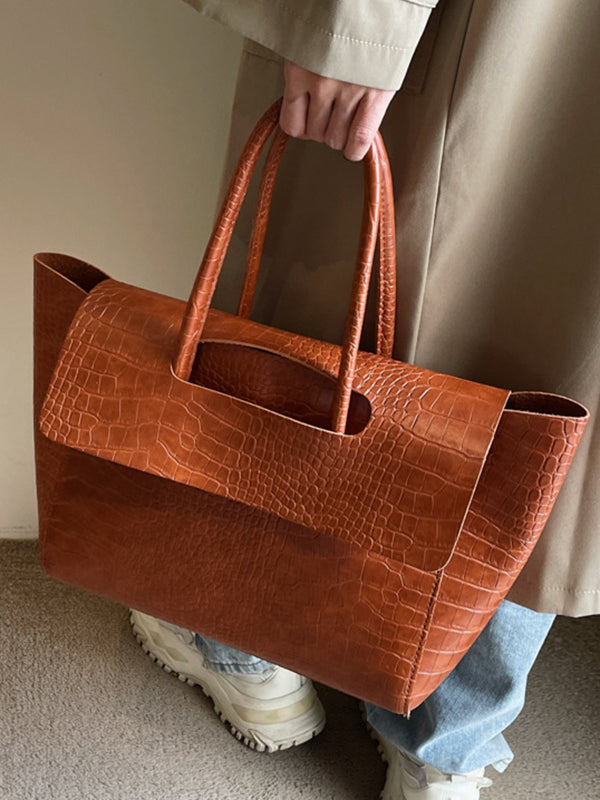 Solid Color Split-Joint Tote Bags Handbags Bags
