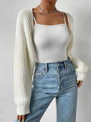 Barbie Solid Color Split-Joint Long Sleeves Loose Cardigan Tops