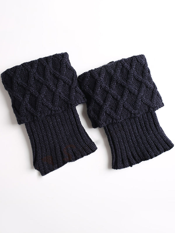 Original Creation Keep Warm Jacquard Solid Color Leg Warmers Accessories