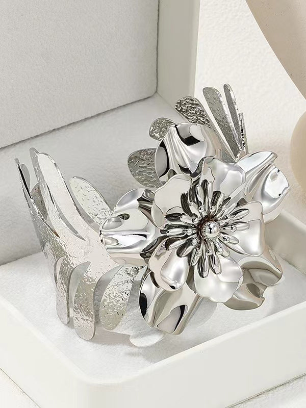Flower Shape Hollow Solid Color Bracelet Accessories