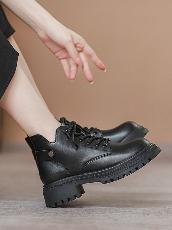 Lace-Up Rivet Round-Toe Split-Joint Dr. Martens Boots Boots