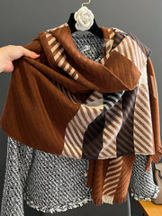 Urban Imitated Cashmere Stripped Warm Shawl&Scarf