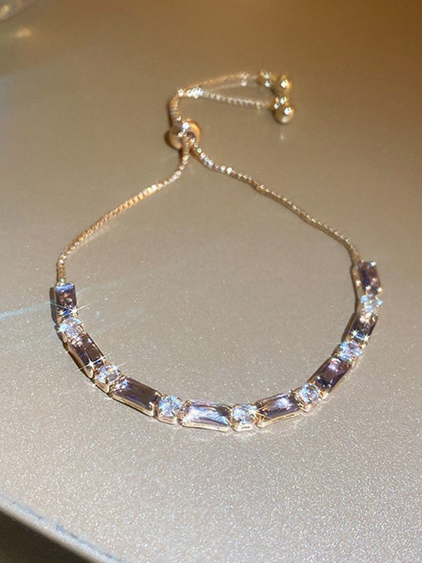 Adjustable Geometric Rhine Stones Shiny Bracelet Accessories