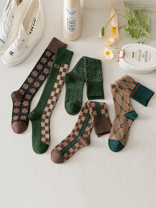Stylish Selection Skinny Leg Checkered Socks Accessories