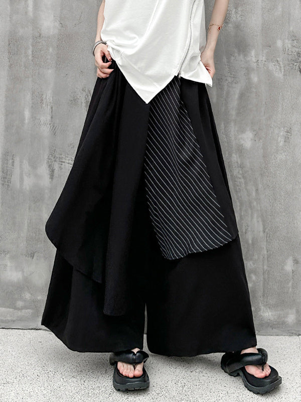 Asymmetric Split-Joint Loose Wide Leg Trousers Pants