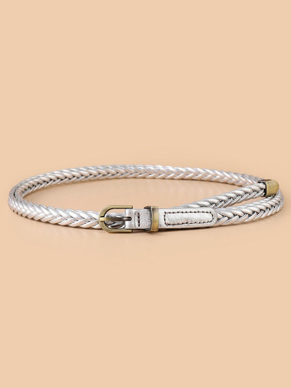 Urban Simple 13 Colors PU Weave Belt