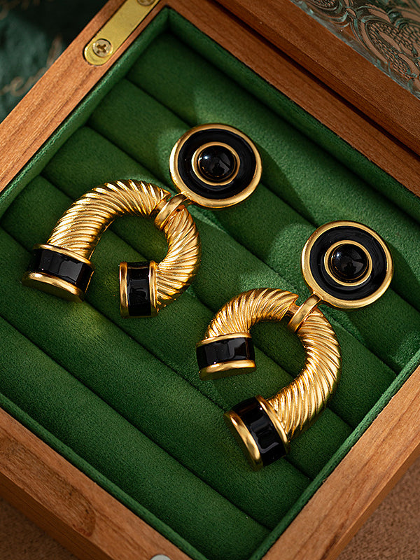 Asymmetric Geometric Drop Earrings