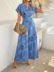 Buttoned Contrast Color High Waisted Loose V-Neck Jumpsuits