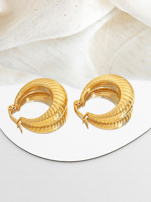 Pleated Solid Color Earrings Accessories