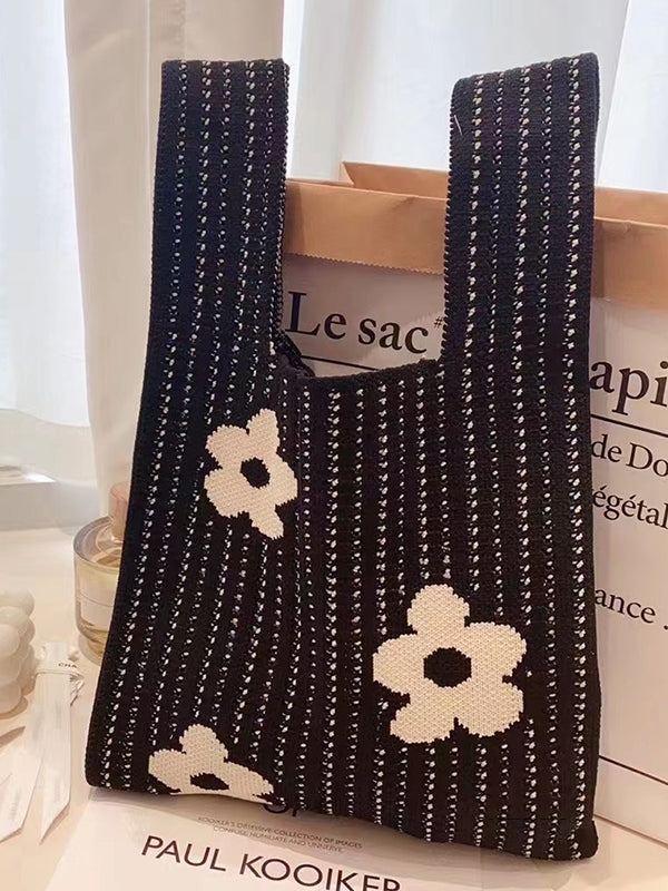 Floral Printed Hollow Handbags Bags Accessories