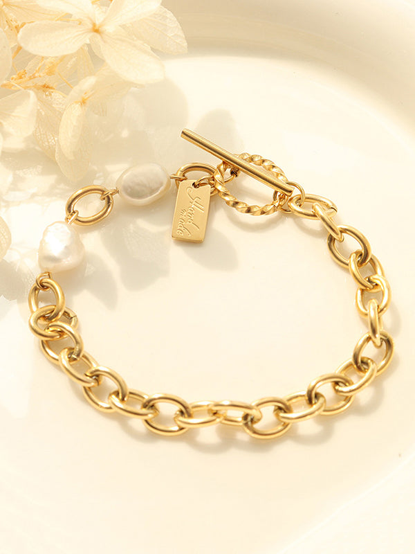 Leisure Simple Geometric Pearl Alloy Bracelet Accessories