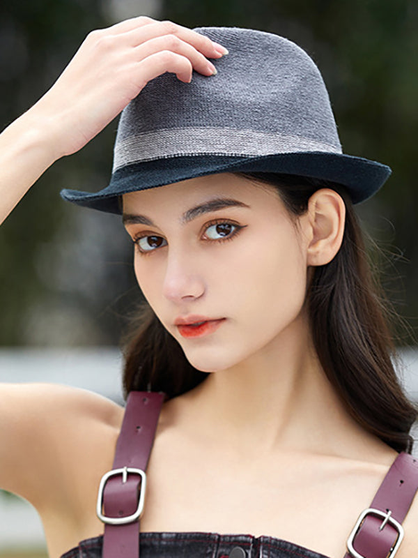 Contrast Color Woven Sun-Protection Hats&Caps