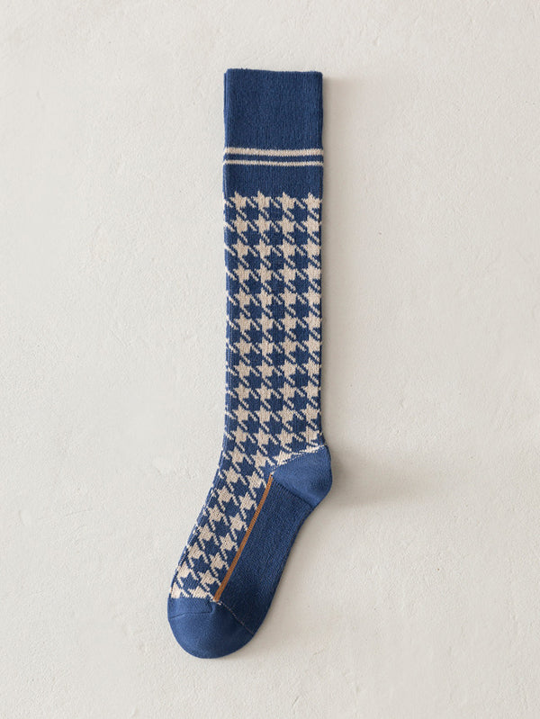 Casual Skinny Leg Checkered Socks Accessories