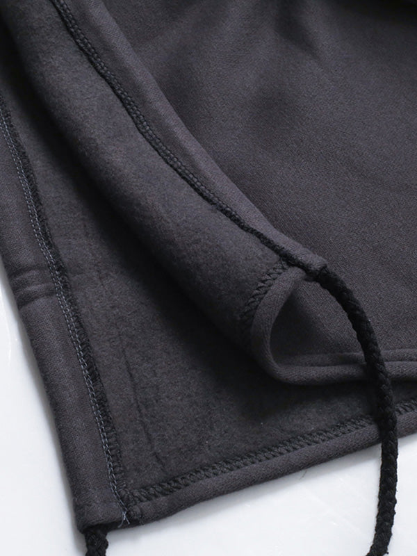 Oversize Hooded Asymmetric Split-Side Cape Dress