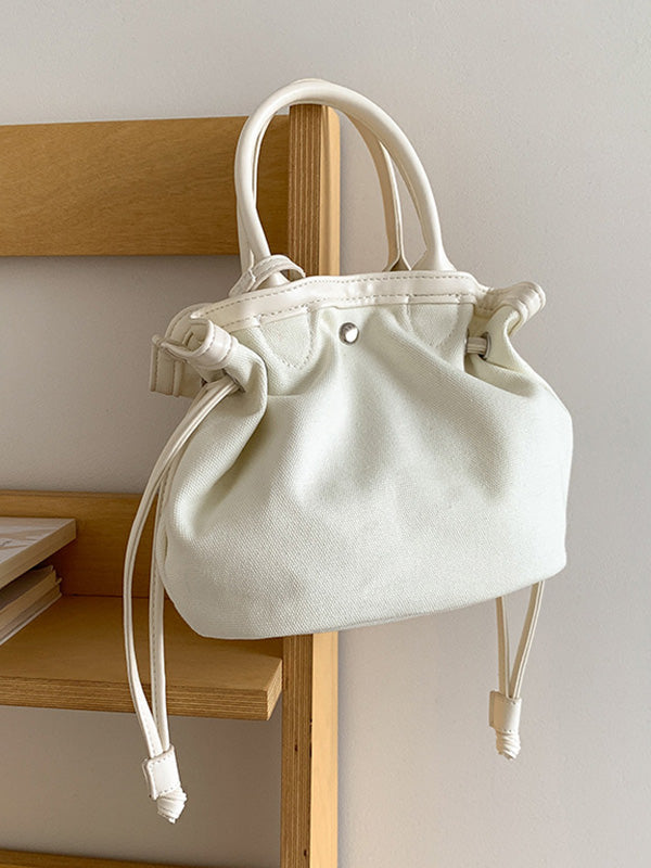 Drawstring Split-Joint Tote Bags Handbags