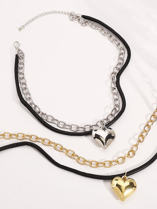 Chains Heart Shape Necklaces Accessories Choker Necklace