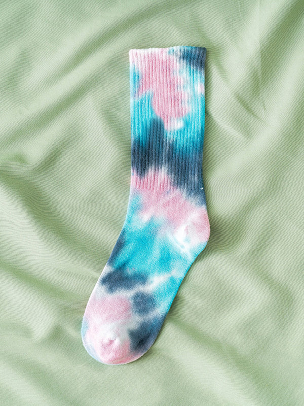 Pleated Tie-Dyed Socks