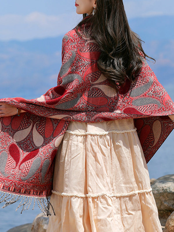 Keep Warm Tasseled Shawl&Scarf