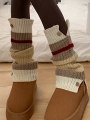 Contrast Color Split-Joint Split-Side Loose Leg Warmers Accessories