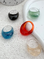 Geometric Transparent Rings Accessories