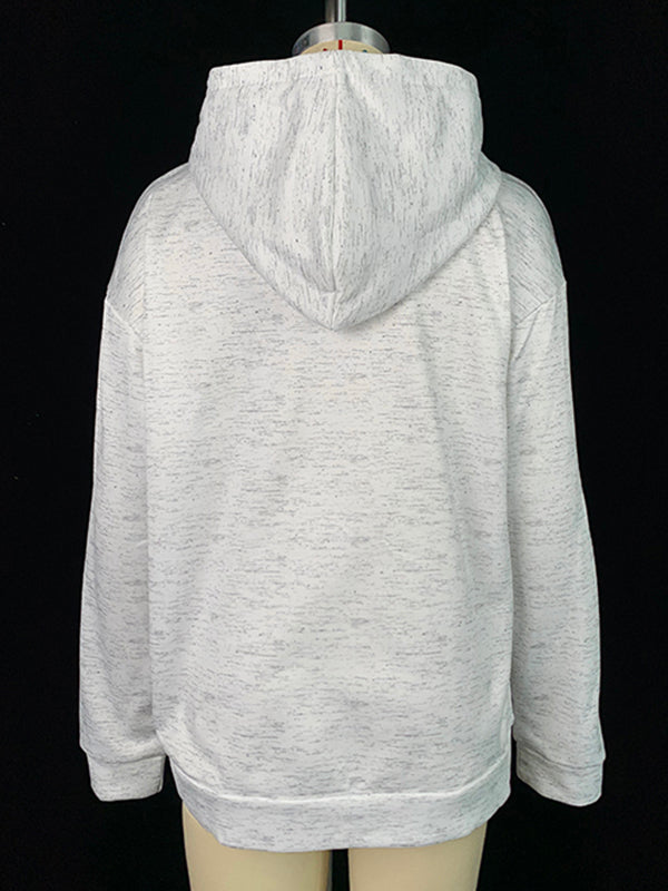 Animal Prints Printed Long Sleeves Hooded Hoodies Tops