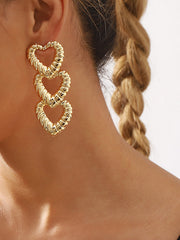 Heart Shape Hollow Normcore Drop Earrings