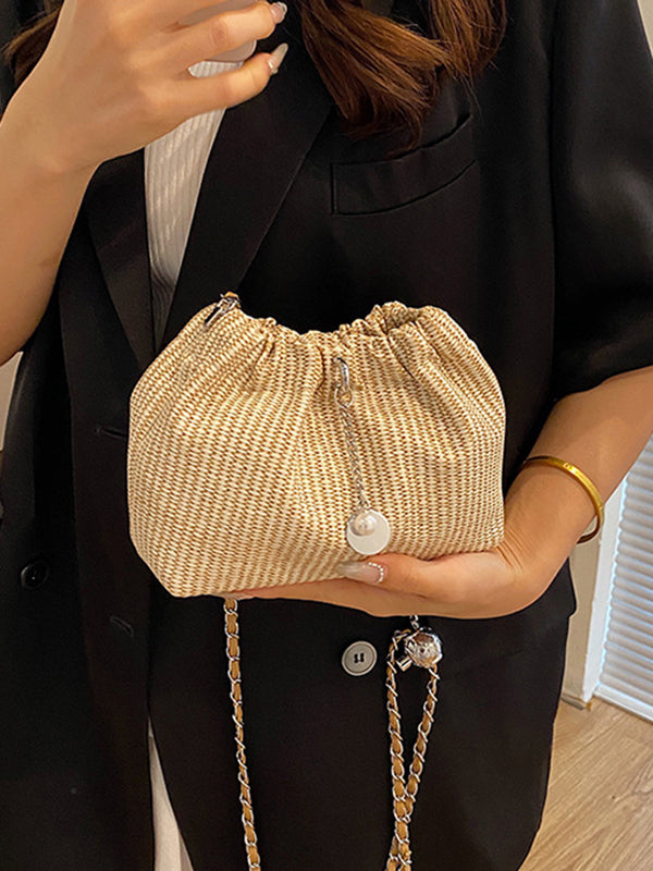 Chains Drawstring Split-Joint Woven Crossbody Bags Bags Accessories Bags