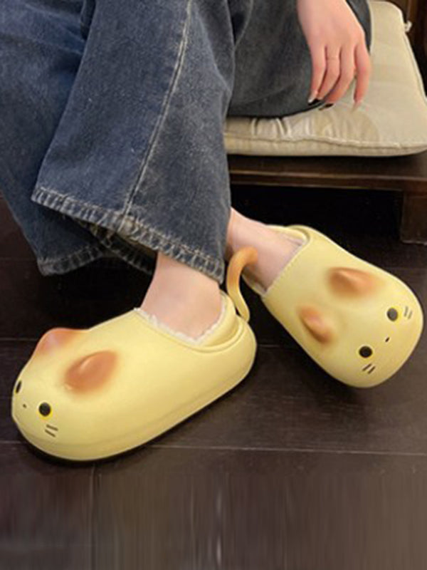 Round-Toe Split-Joint Slippers Platform Shoes