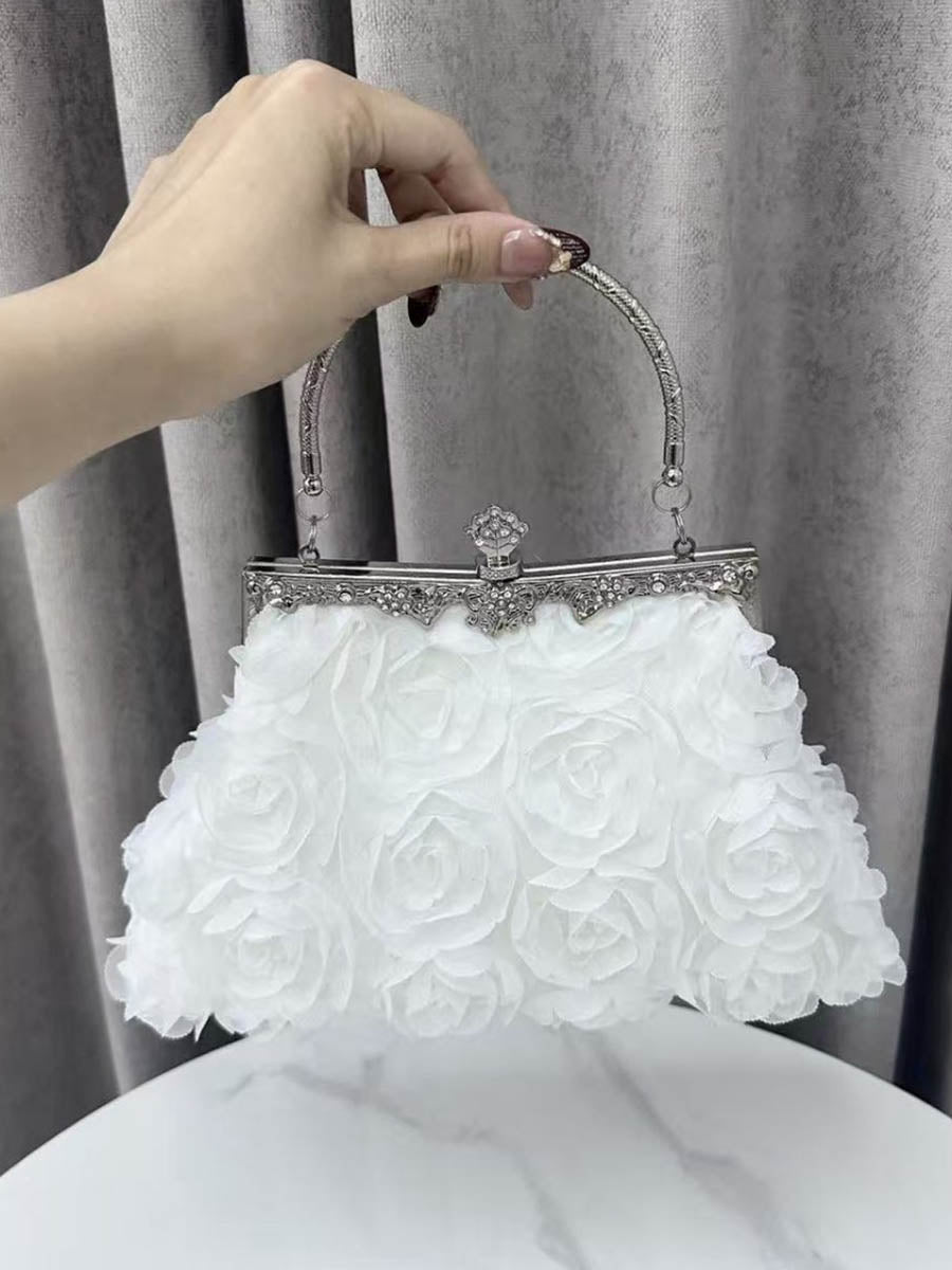 Flower Shape Lock Shiny Mini Bags Evening Bags & Clutches