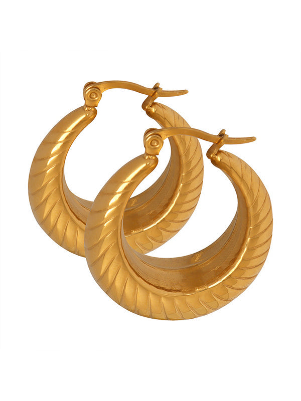 Pleated Solid Color Earrings Accessories