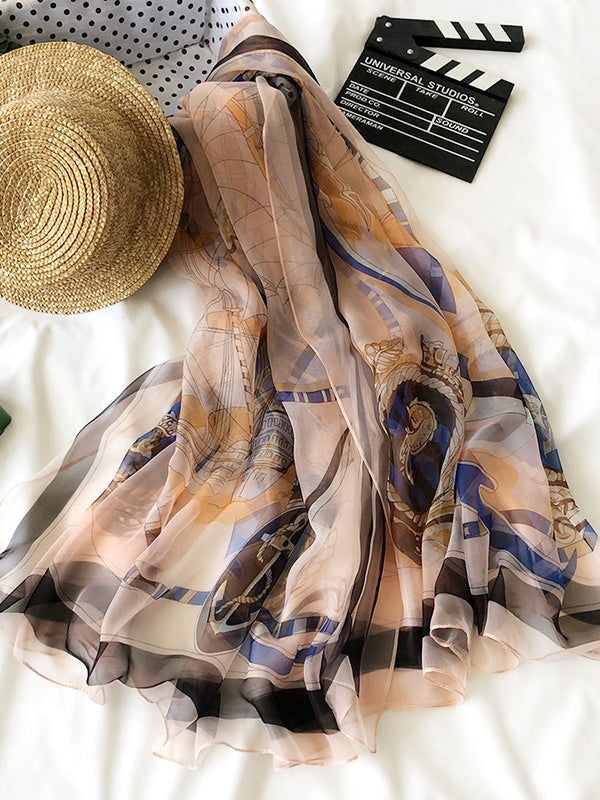 Printed See-Through Sun-Protection Shawl&Scarf