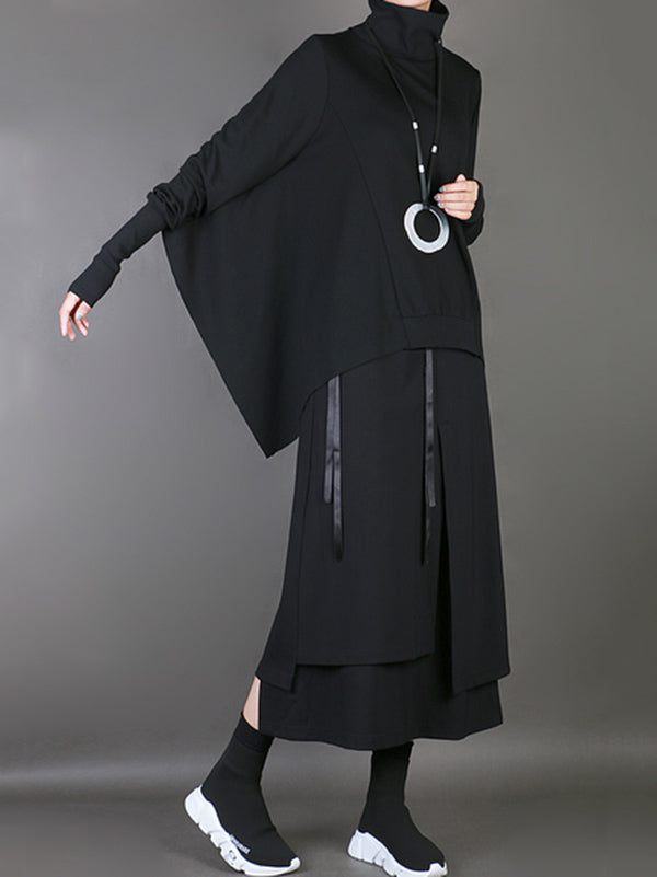 Plain Multi-Layer Cropped Skirt