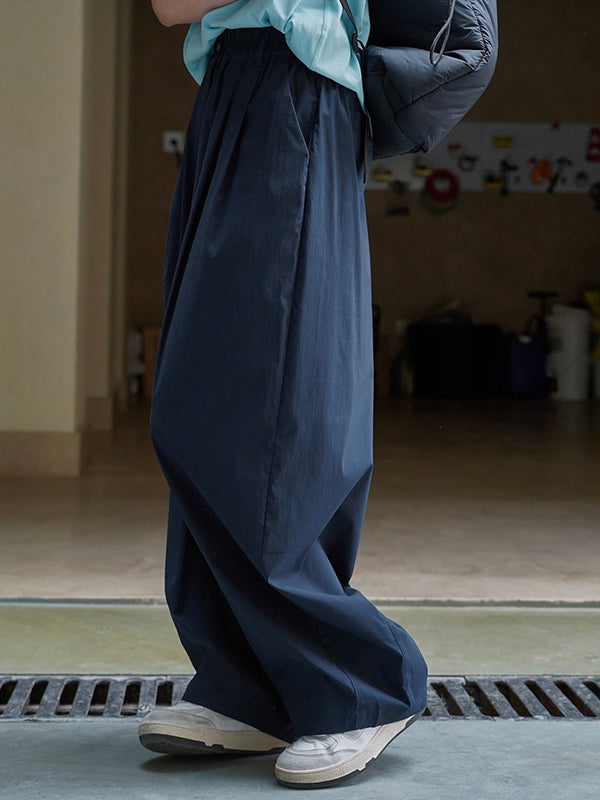 Pleated High Waisted Wide Leg Trousers Casual Pants Bottoms