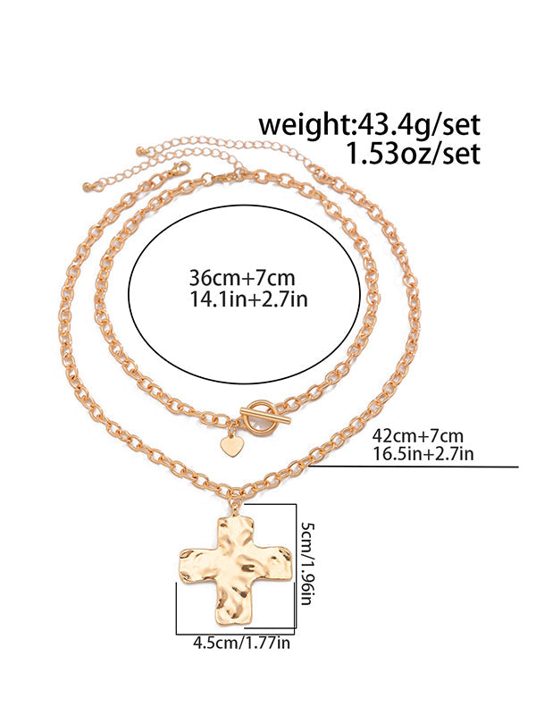 Chains Double Layered Geometric Normcore Necklaces Accessories