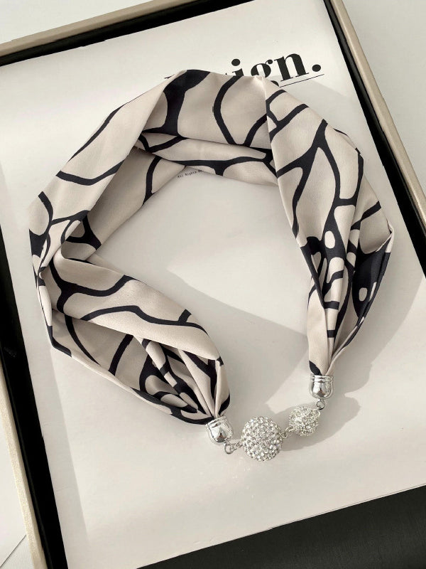 Printed Rhinestone Scarf