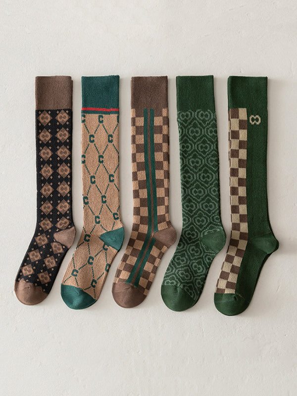 Stylish Selection Skinny Leg Checkered Socks Accessories