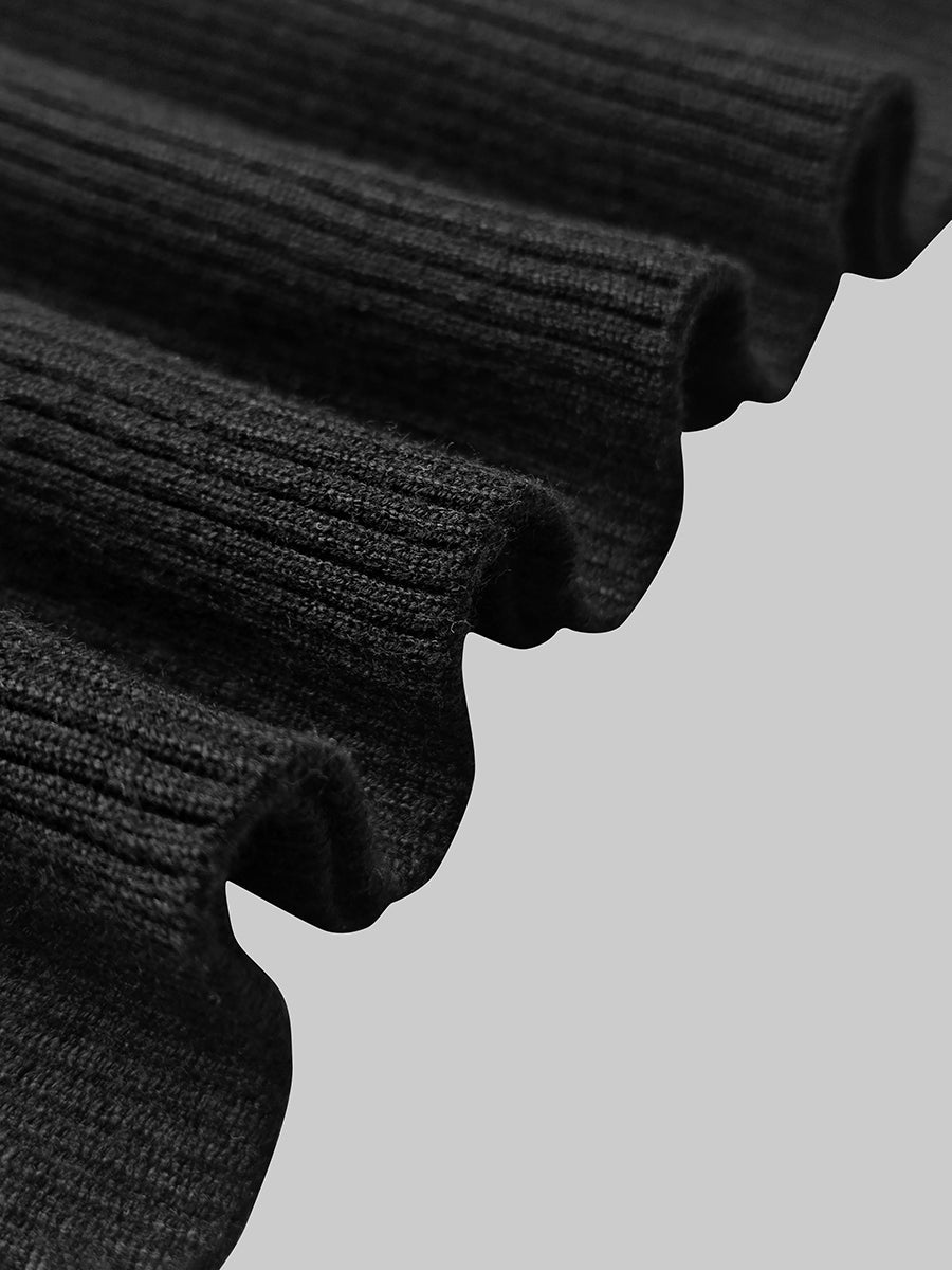 Long Sleeves Skinny Solid Color Zipper High Neck Pullovers