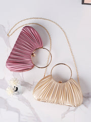 Pleated Split-Joint Handbags Bags