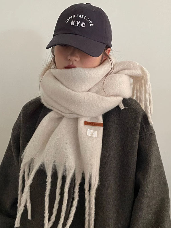 Keep Warm Tasseled Velvet Shawl&Scarf