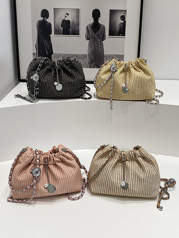 Chains Drawstring Split-Joint Woven Crossbody Bags Bags Accessories Bags