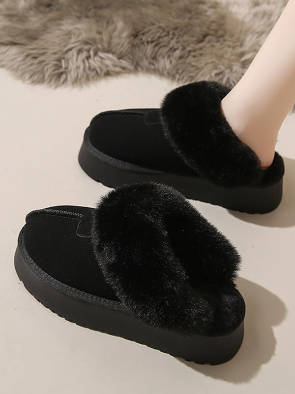 Round-Toe Split-Joint Slippers Platform Shoes
