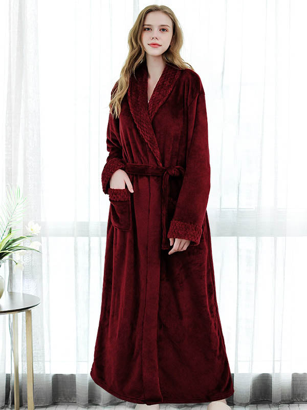 Comfortable Solid Warm Pajama Robe