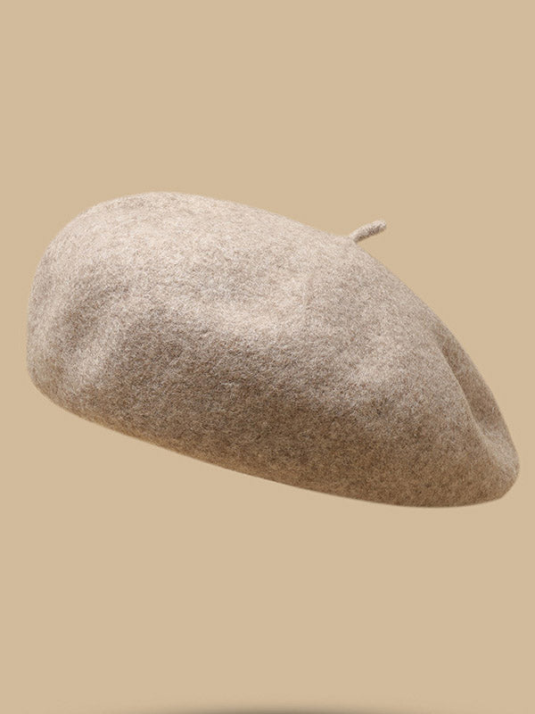 Simple Wool Solid Color Beret Hat