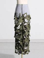 Asymmetric Split-Joint Split-Side Zipper High Waisted Loose Skirts Bottoms