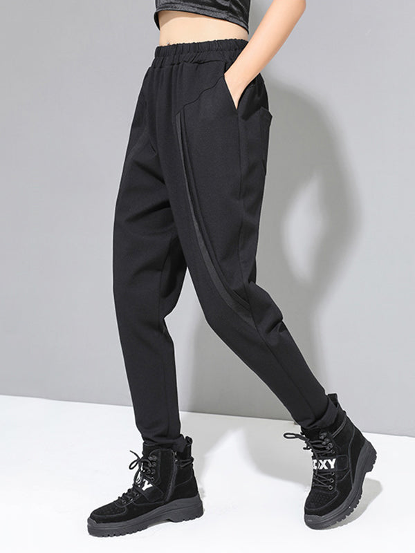 Original Creation Loose Harem Pants Solid Color Pants